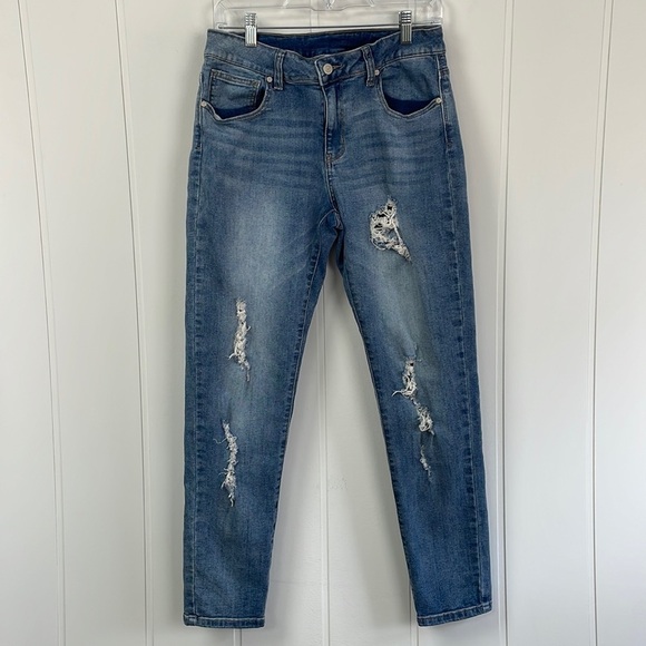 Altar'd  State Distressed Ripped Skinny Jeans Women's Size 27 Light Wash Stretch - Picture 1 of 17
